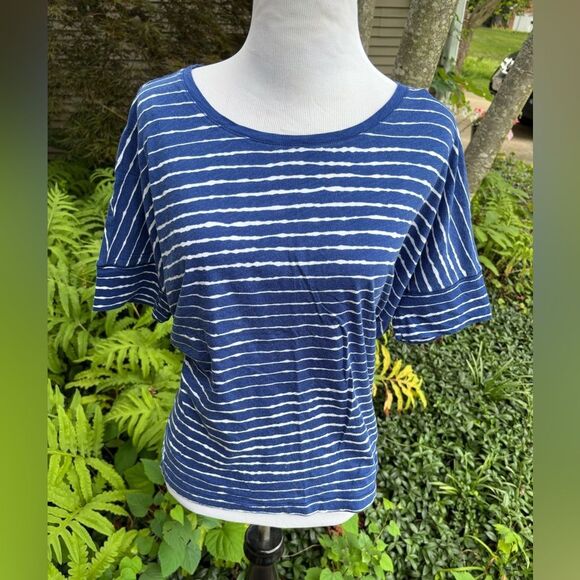 Ralph Lauren Navy and White Striped Tee - Picture 1 of 5